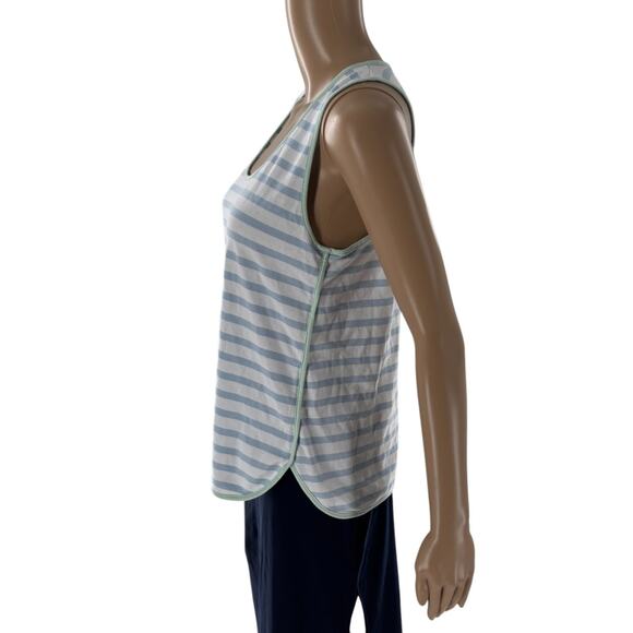 LAKE Saltwater Blue Striped Pima Cotton Pajama Tank Top - Picture 6 of 8